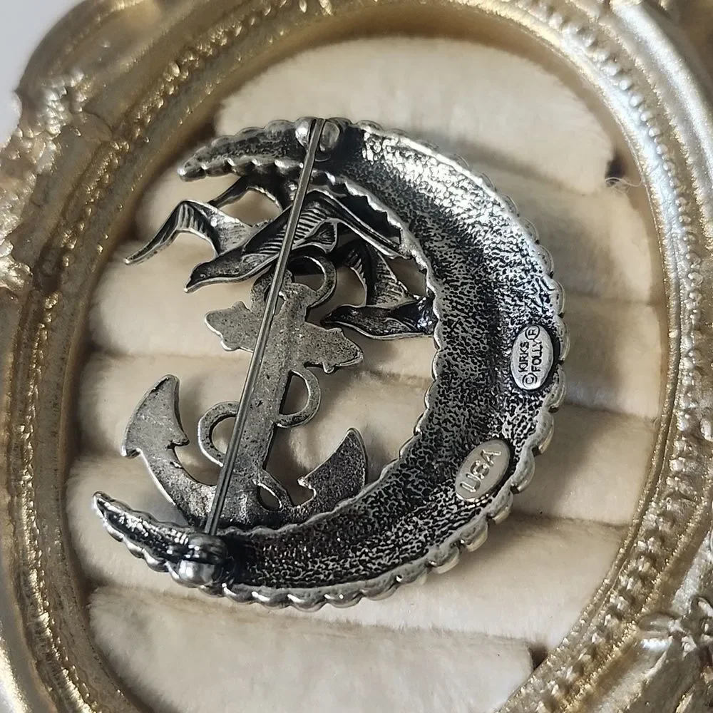 Kirks Folly Ship to Shore Nautical Brooch Pin ST Vintage Made in USA